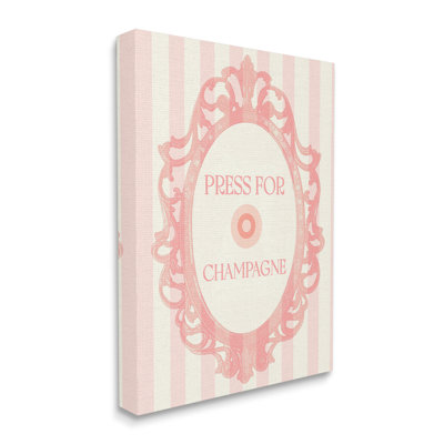 ChampagneButtononStripesCanvasWallArtbyLil'Rue
