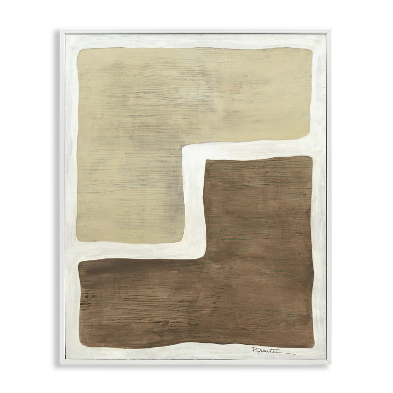 Boho, formes symétriques, estampe numérique par Ruth Fromstein, H 20 po x l 16 po, Giclée encadrée blanc bord de mer