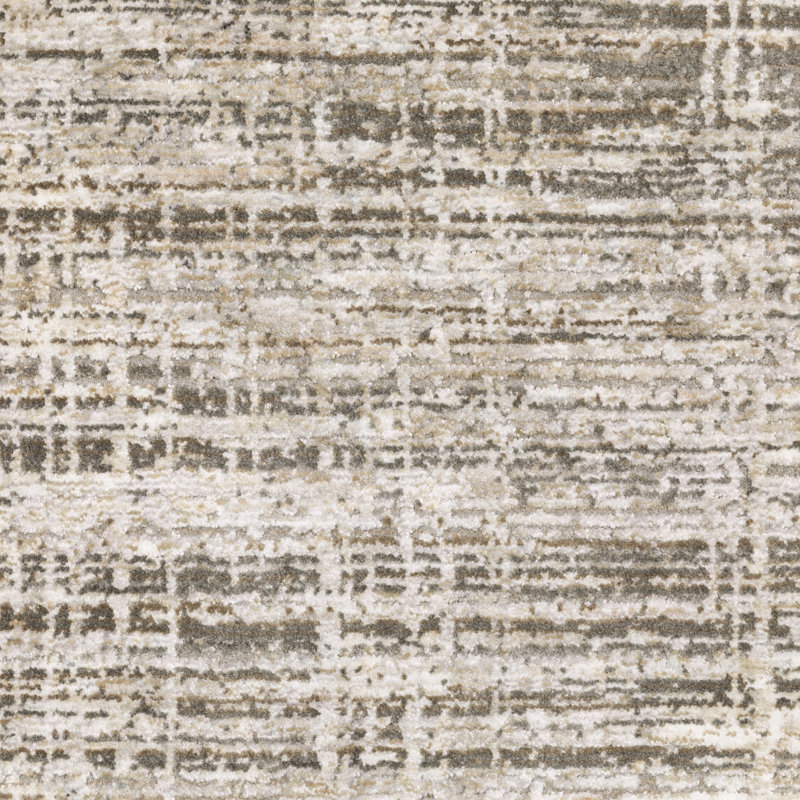 Tapis beige / ivoire à motif abstrait Gwern, Rectangle 5 pi 3 po x 7 pi 6 po