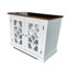 Armoire d'appoint en bois massif Logan avec porte miroir et tablette brun / blanc