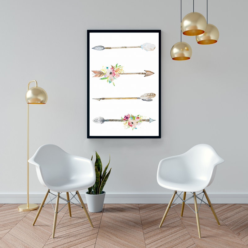 "Flèches et fleurs" sur toile