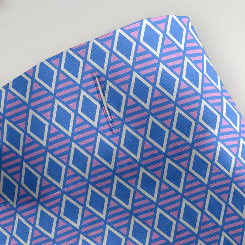 Rideau de douche simple hexagonal classique, Diamond and Lattice, Blue/Purple/White Geometric 2