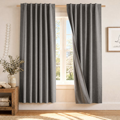 Blackout Curtain for Bedroom & Living Room Thermal Insulated Privacy Room Darkening Drapes, 2 Panels