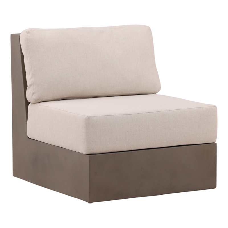 Canapé modulaire d'extérieur Kahlo - Chaise sans accoudoirs crème