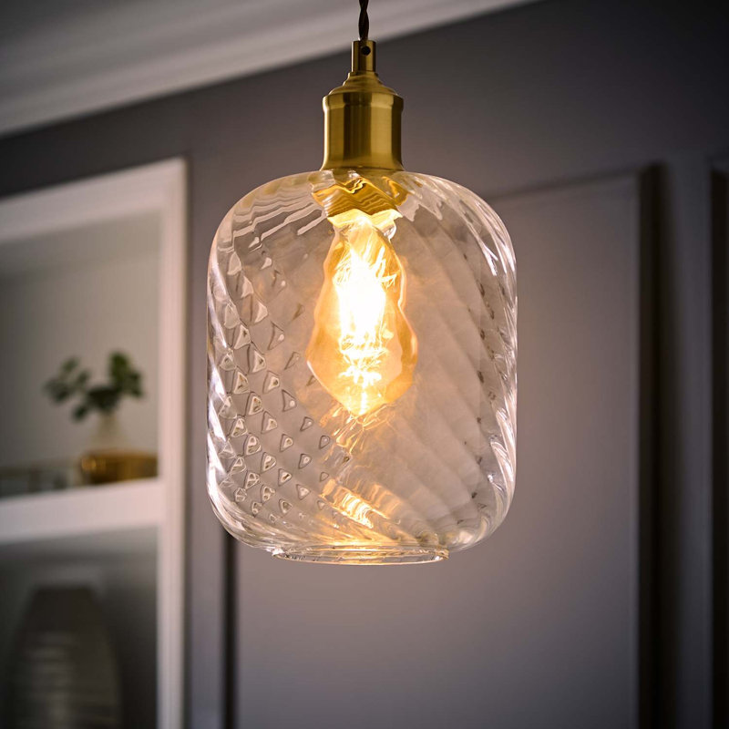 Hinami 22.5cm H Glass Oval Pendant Shade ( Slip-On ) in Clear
