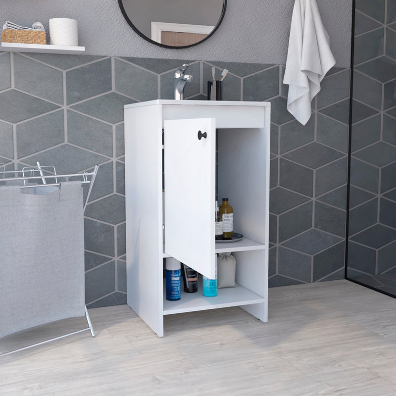 Meuble-lavabo pour salle de bain, blanc, Blanc