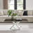 Atal Marble Effect Coffee Table - Glass Topped Metal Leg Centre Table-344349321-344349332