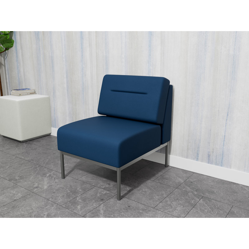 Chaise d'invité sans accoudoirs Darsey, Argent argent, Patriot Plus Blue Ridge, Avec alimentation