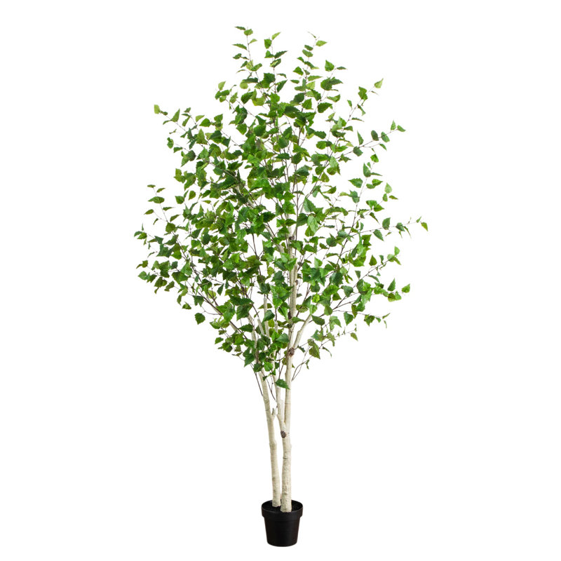 8 pi. Bouleau artificiel avec vraies feuilles de touche