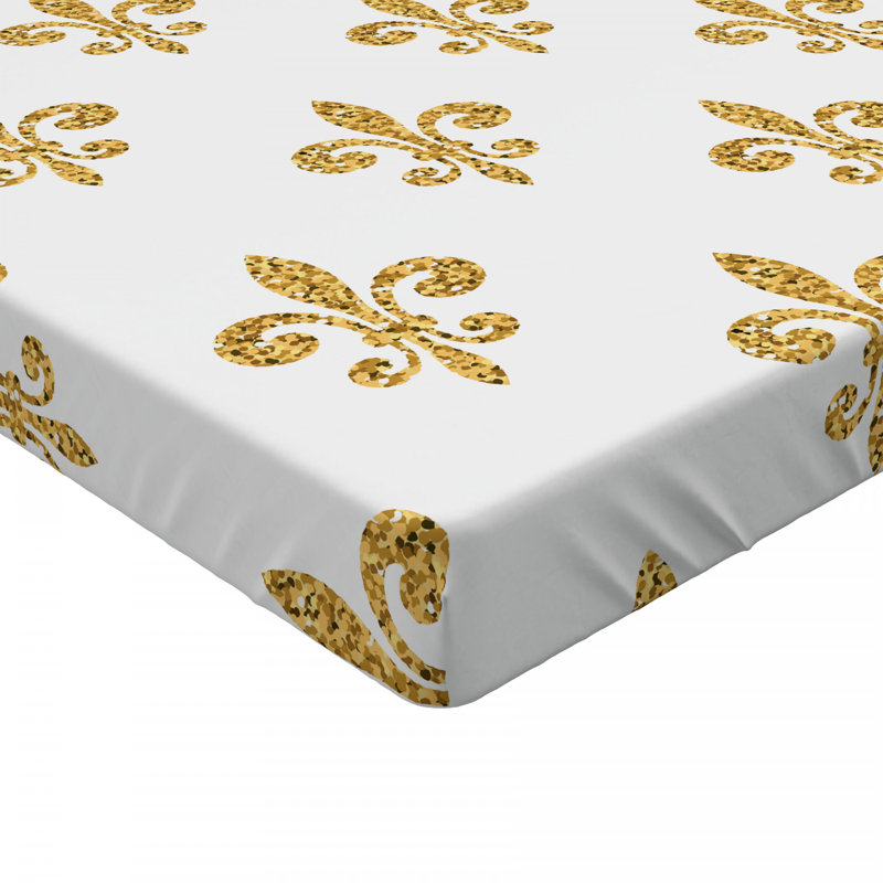 Drap-housse géométrique fleur de lis, Drap-housse simple TG