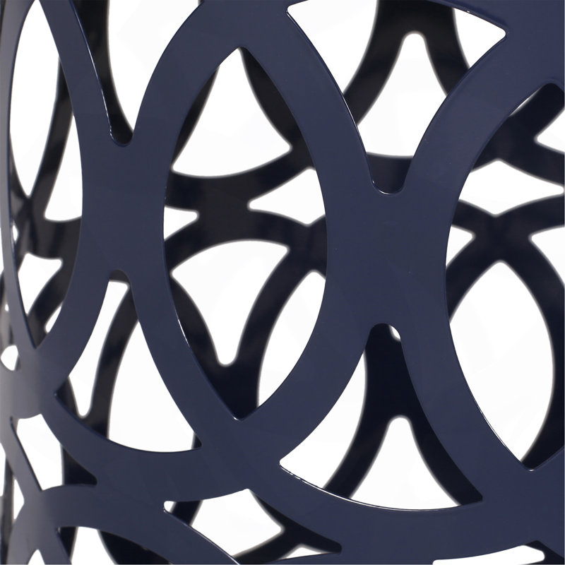 Outdoor Metal End Table -Large, Navy Blue