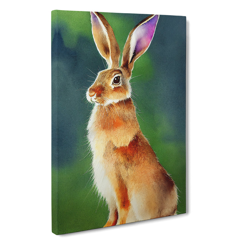 XC1022-1754X Cute Hare - Wrapped Canvas Print, 50cm H x 35cm W x 3cm D