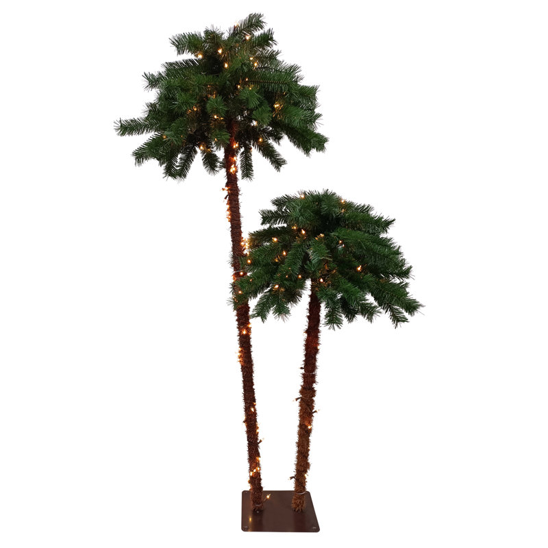 Palmier tropical artificiel illuminé 6 pi avec lumières claires