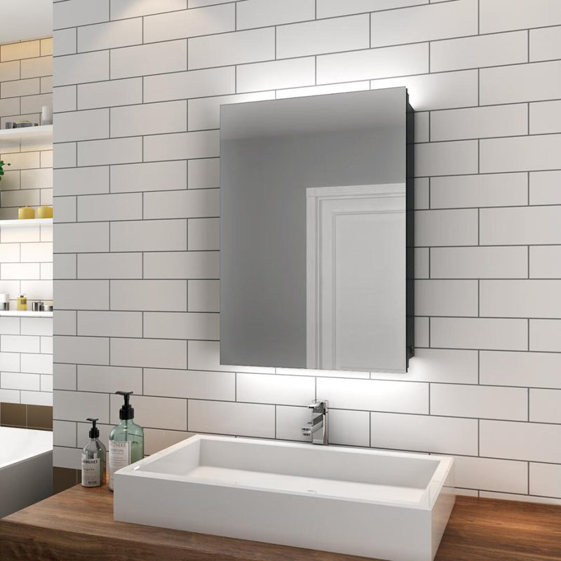 50mm W 70mm H Medicine Cabinet Mirror 3 Adjustable