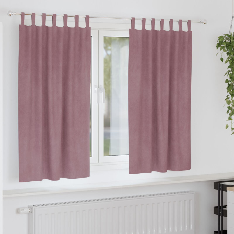Curtains Polyester 140 Cm Decorative Inlays, 140cm Width x 175cm Drop, Pink