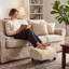 Upholstered Linen Footstool-1332487485