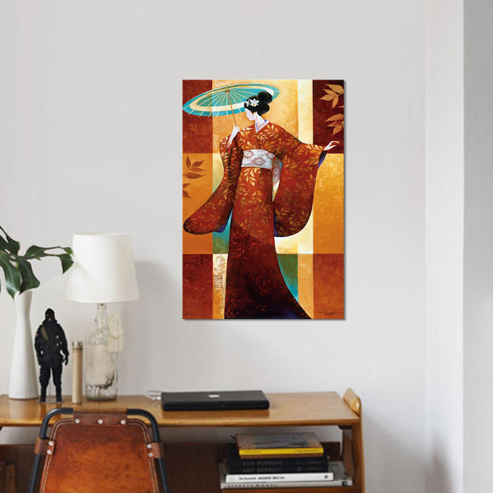 «Misaki», impression sur toile, H 40 po x l 26 po x P 1,5 po, Pas de tapis, Toile tendue