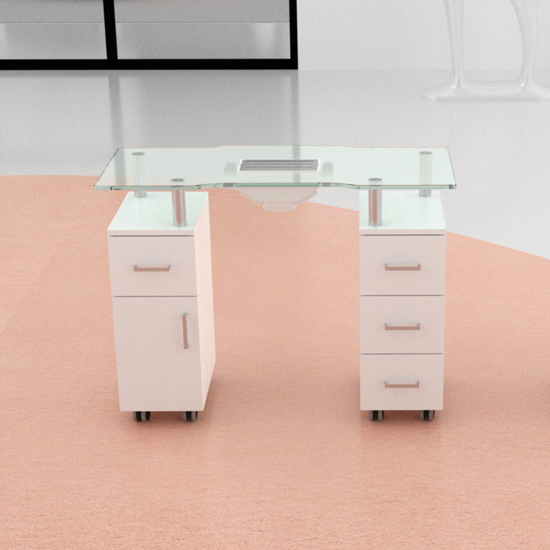 Bureau en verre, Blanc