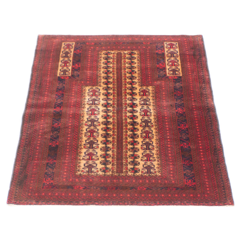 Tapis unique en laine de style années 1990 de 3 pi 1 po x 4 pi 7 po beige