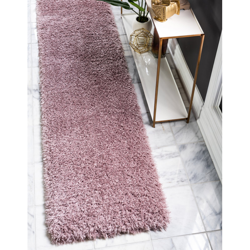 Tapis à longs poils Lilac, Tapis de couloir 2 pi x 6 pi 1 po