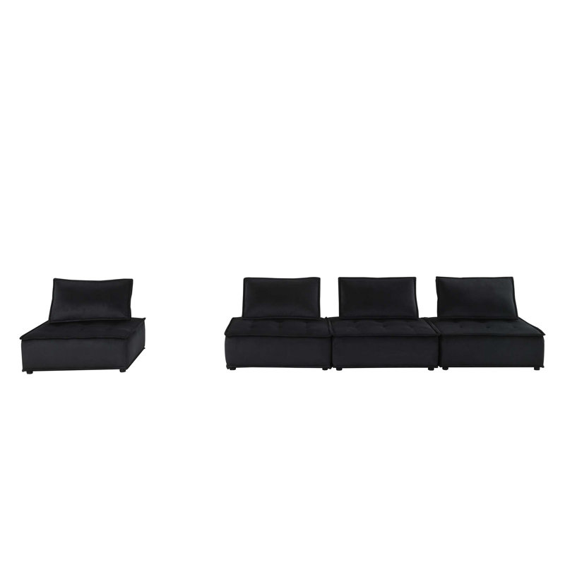 Canapé modulaire exquis avec coussins à boutons, parfait pour les agencements de maison flexibles et une expérience de vie améliorée