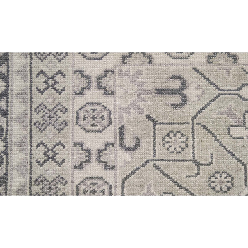 Hand-Knotted High-Quality Light Green Area Rug