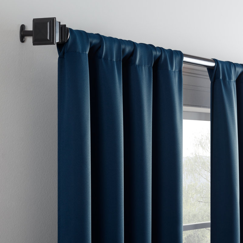 Indigo Polyester Blackout Rod Pocket Curtain Panel