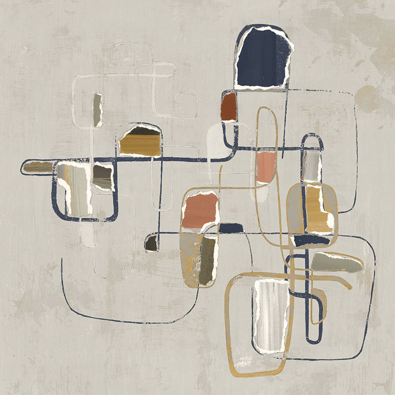 « Colored tempo II » par Jean Kenna, peinture sur toile, Couche de verre, H 30 po x l 30 po