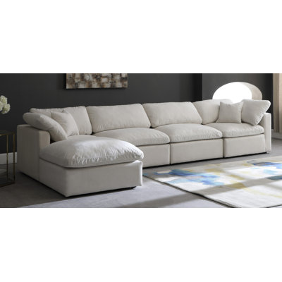 Atis Velvet L-Shaped Sectional Reversible