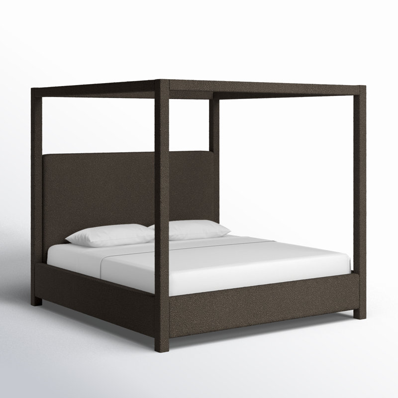 Denn Donnelly Bed, King, Brown Boucle Fabric