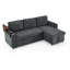 Chenille moderne gris avec lit escamotable, porte-gobelets, rangement et ports de luxe, compartiments de rangement,-1954907040