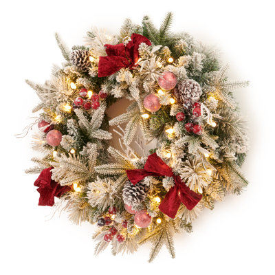 Couronne de rotin éclairée 24 po
