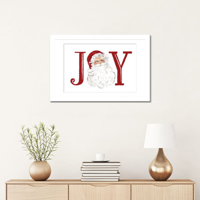 Santa Joy - reproduction d'art murale - papier d'art encadré