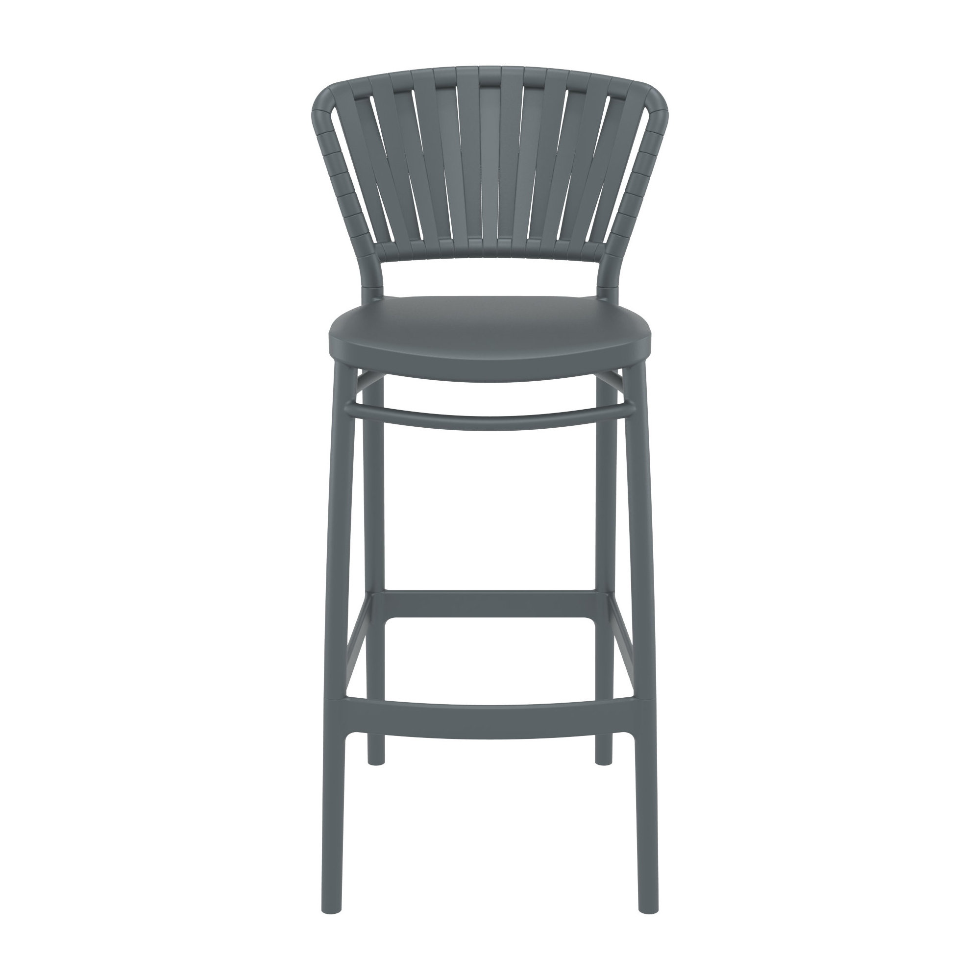 Newport Outdoor Barstool, 29.5", Dark Gray