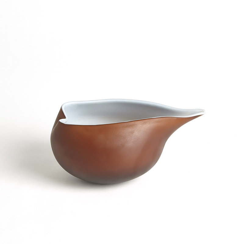 Frosted Bowl w/Casing, 5.5" H x 11" W x 7" D, Blue/Amber