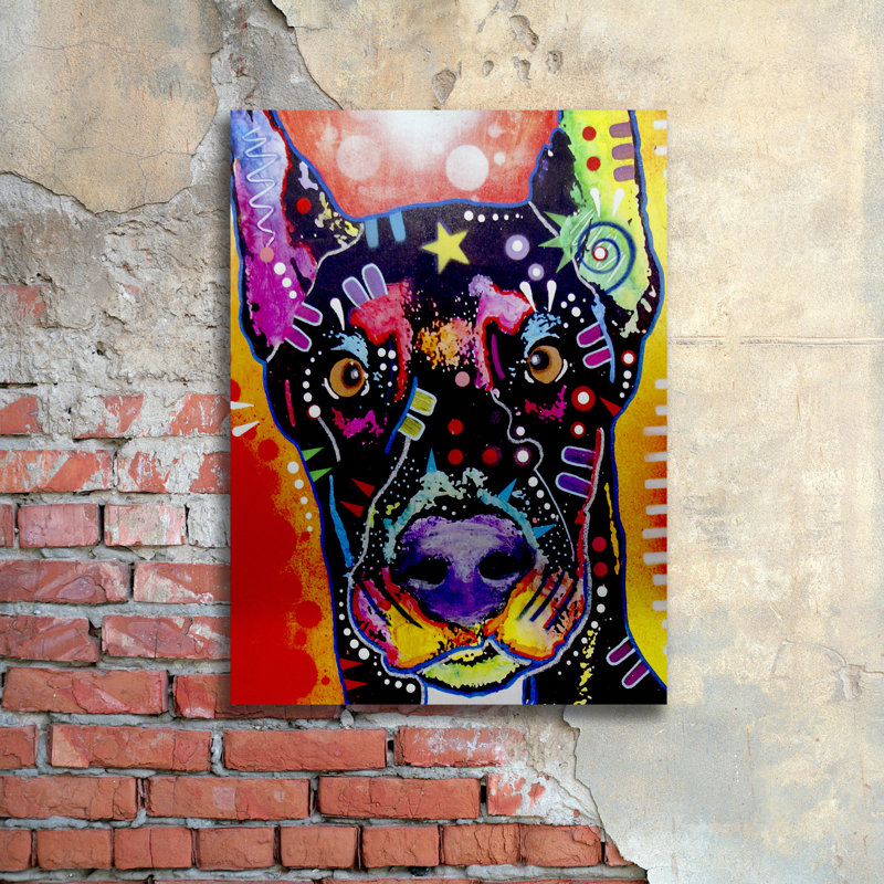 « doberman », impression, H 22 po x l 16 po x P 1 po, Pas de tapis, Sans cadre