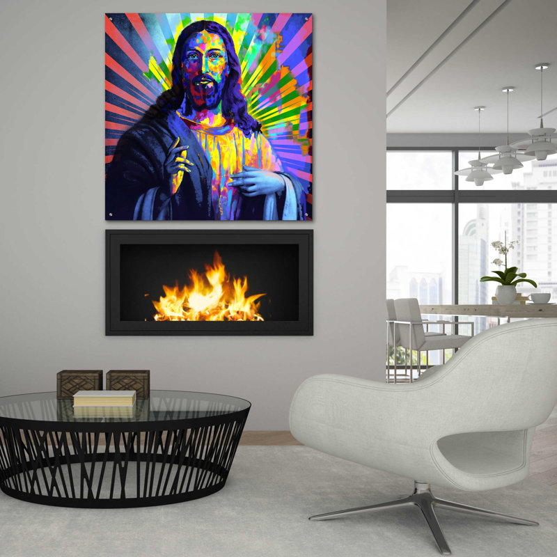 Colorful Christ Acrylic Glass Religious Wall Art