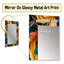 «Michie» orange et bleu sarcelle plume Avian Elegance - miroir mural décoratif imprimé animal, grand miroir Glam, impression d'art en métal-1219896019