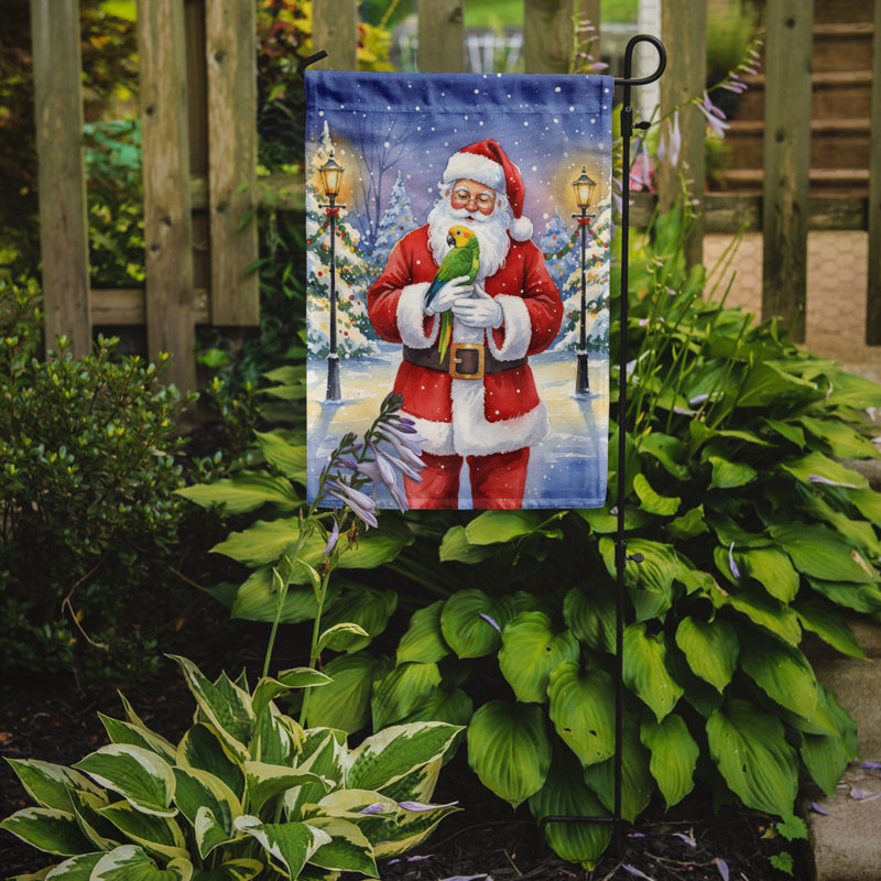 Double perroquet à tête jaune avec drapeau de jardin du Père Noël, Taille du jardin, Amazon à double tête jaune