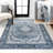 Sarok Ornate Medallion Machine-Washable Blue/Cream Rug-1197133736