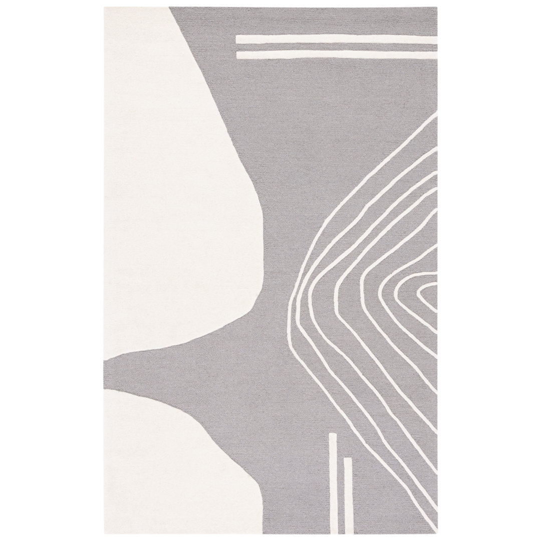 Arabelle 860 Area Rug In Grey / Ivory George Oliver Rug 