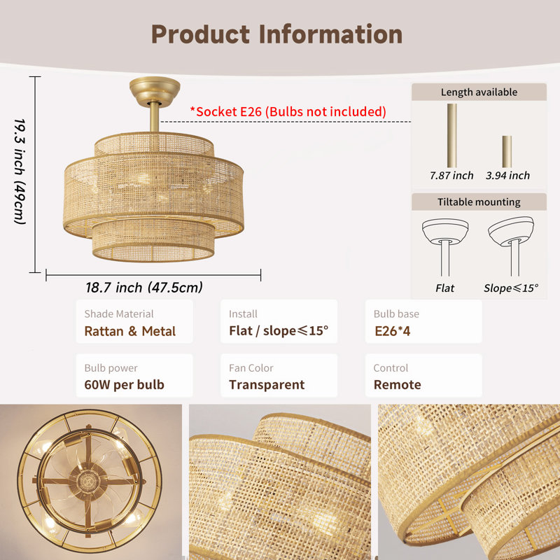 Ventilateur de plafond Boho Fandelier