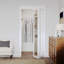 Porte pliante en bois massif à double miroir 56 "x80" avec trousse de quincaillerie d'installation (garde-robe, garde-manger) Blanc-118612599-130003300