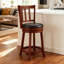 Ensemble de 2 tabourets de bar rotatifs, tabouret de bar pivotant en similicuir traditionnel avec repose-pieds pour îlot de cuisine, hauteur du comptoir (ensemble de 2)