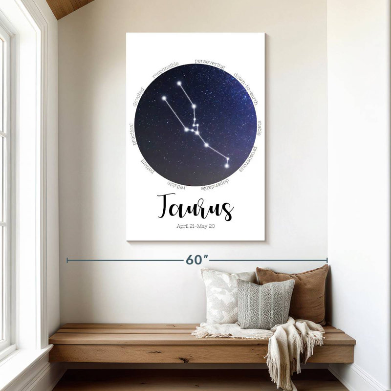 Adella Taurus Zodiac Constellation, 48" H x 32" W
