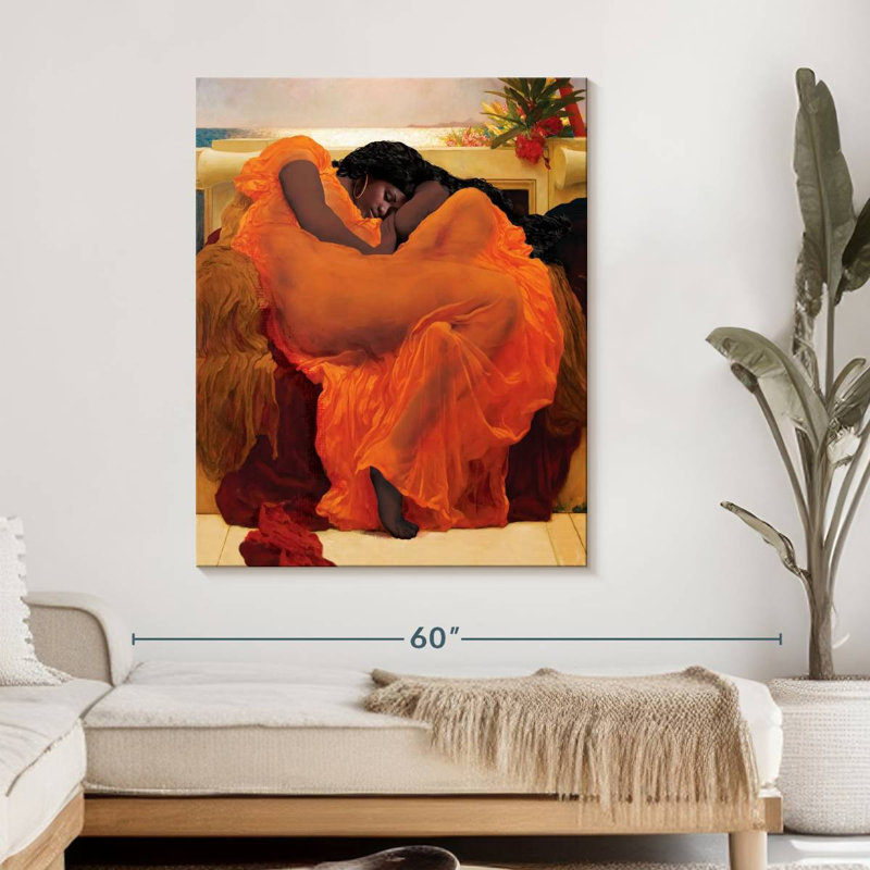 Flaming June Inspired African American Canvas Print, 36" H x 45" W x 1.25" D