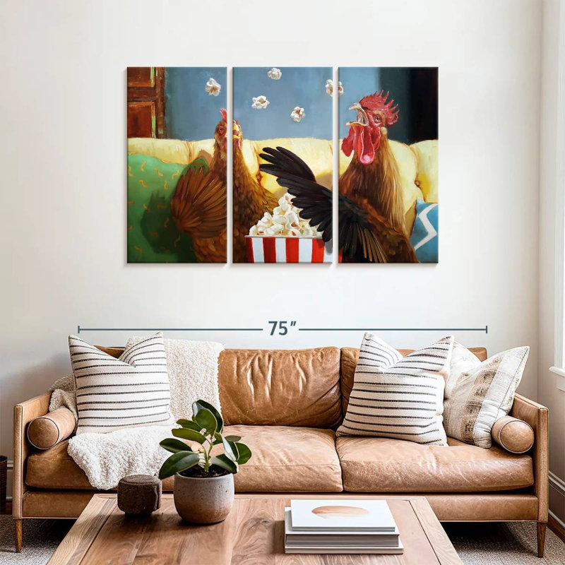 Popcorn Chickens, 36" H x 57" W