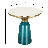 19" Round Side End Table Glass/Sintered Stone Top With Brushed Gold Rim And Tempered Glass Base-109375754-109375757