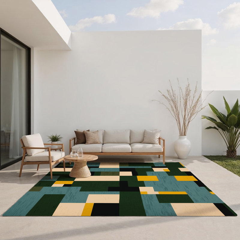 Tapis d'intérieur et d'extérieur coloré, Rectangle 1 pi 6 po x 2 pi 6 po