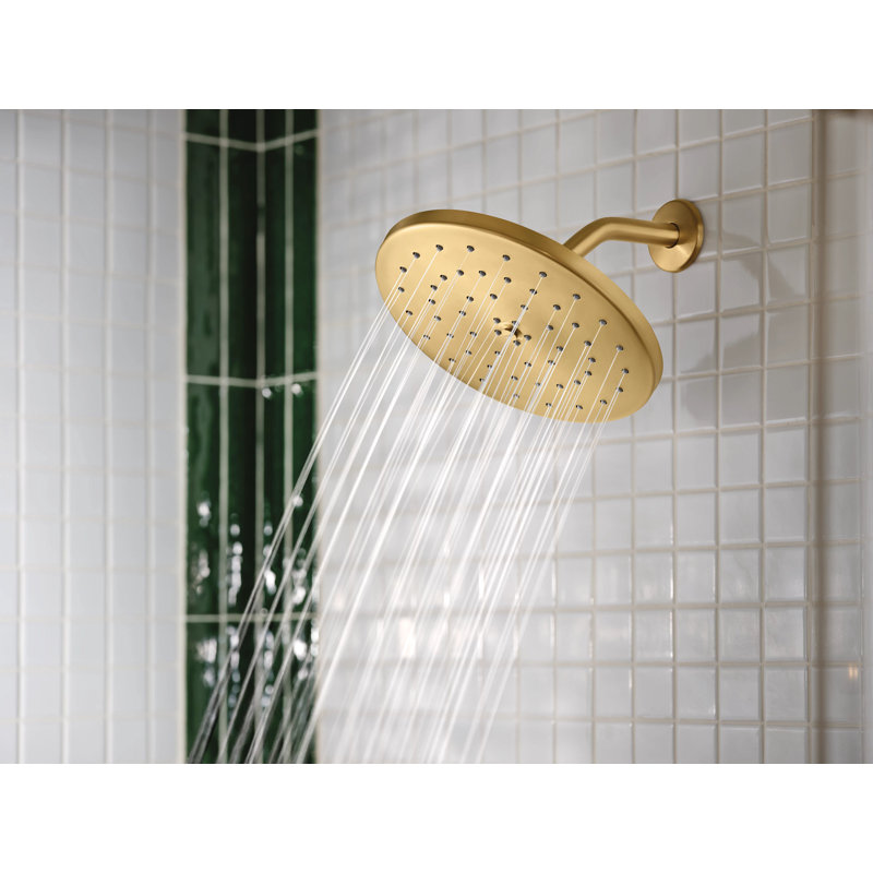 Waterhill Rain Fixed Shower Head with Immersion, Brushed Gold